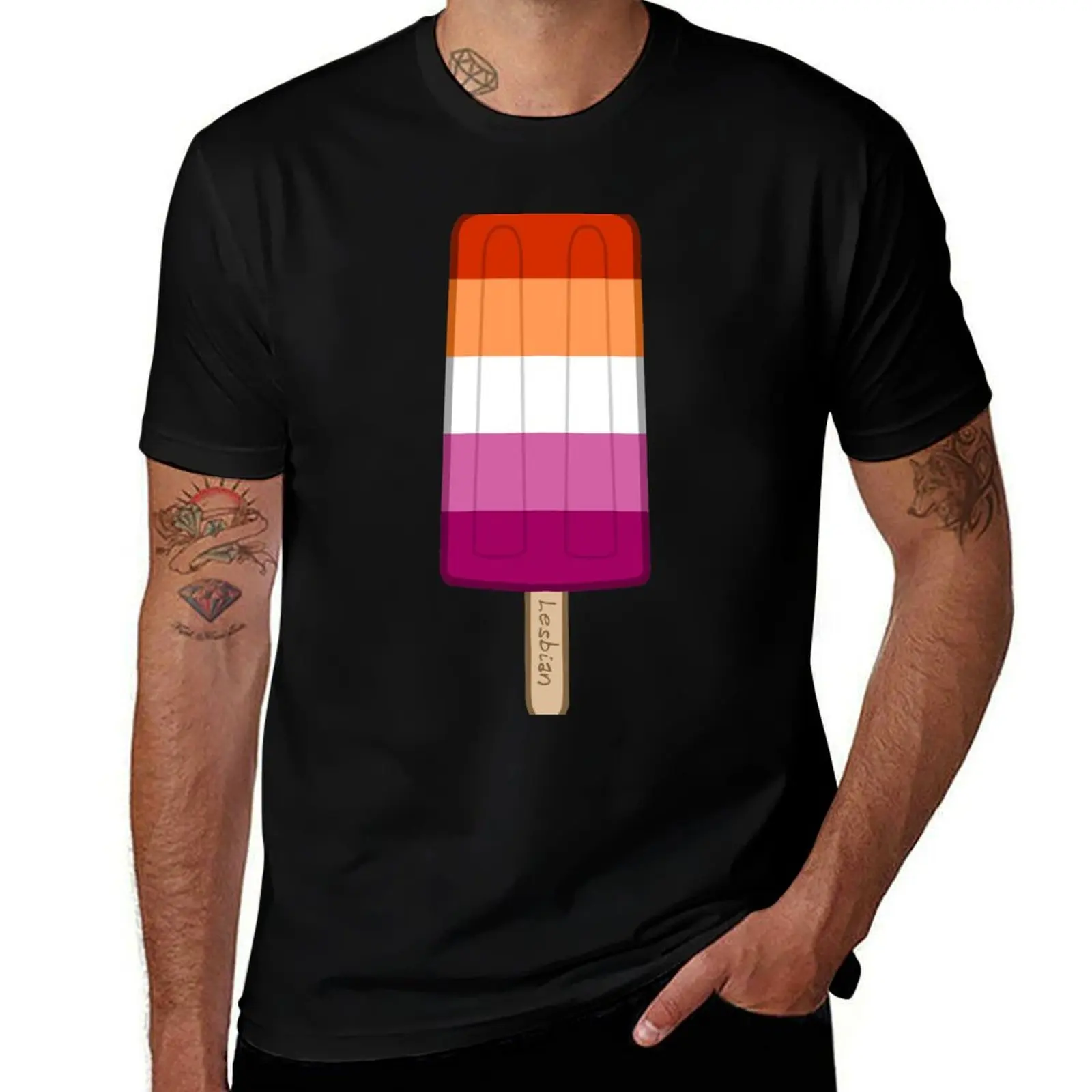 

man Popsicle for white funny T-Shirt t pack shirts t cotton shirts Pride Lesbian