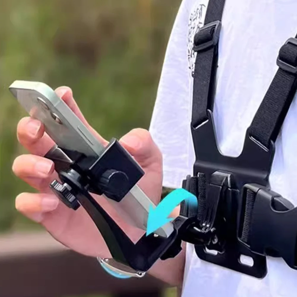 Phone Chest Mount Harness Holder Adjustable Mobile Phone Strap Clip for iPhone Samsung GoPro DJI Osmo POV/VLOG