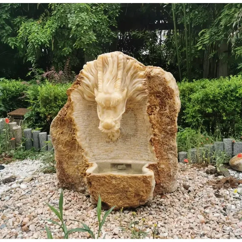 Chinese dragon marble statue used in garden decoration elegant fountain as an ornament