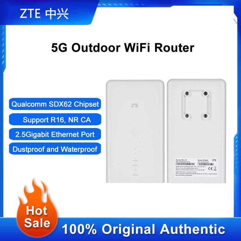 ZTE MC889 Outdoor Wireless Wifi Repeater Dual Band 5G CPE Router Support R16, NR CA Amplifier With 2.5 Gigabit Ethernet Port