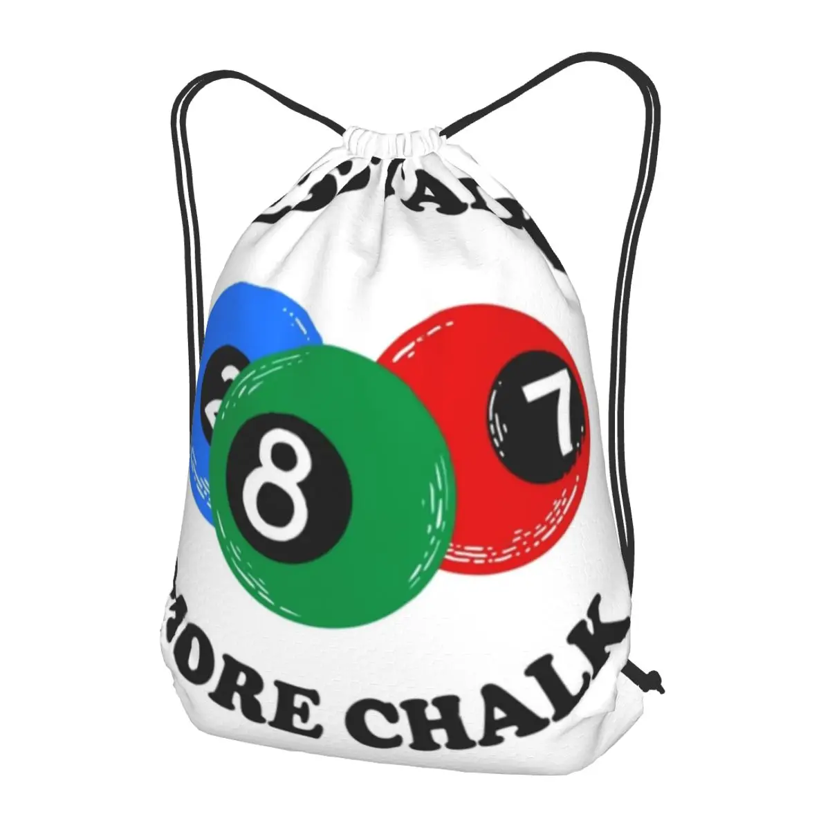 8 Ball Billiards Pool Eight-ball Backpacks Multi-function Drawstring Bundle Pocket Shoes Bag Book Bags for Travel School