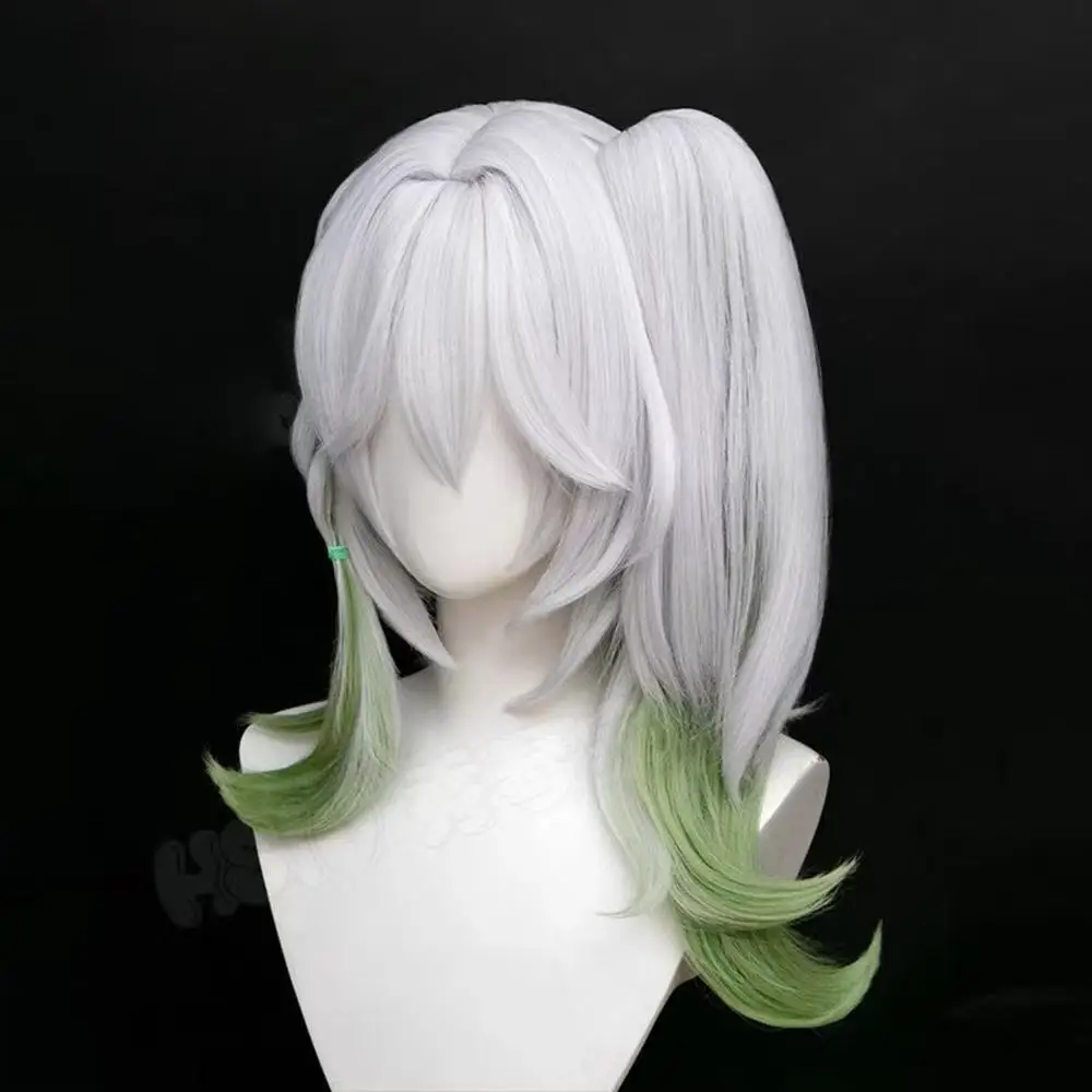 Genshin Impact หญ้าพระเจ้าคอสเพลย์วิกผมซิลิโคนที่สมจริงหนังศีรษะ Nahida Dasi Tree King Sumeru หางม้าเดี่ยว