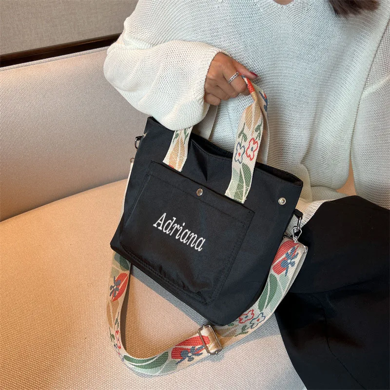 Personalized Large Capacity Nylon Cross-Body Bag Custom Embroidery Fashion Waterproof Versatile Shoulder Bag Portable Handbag