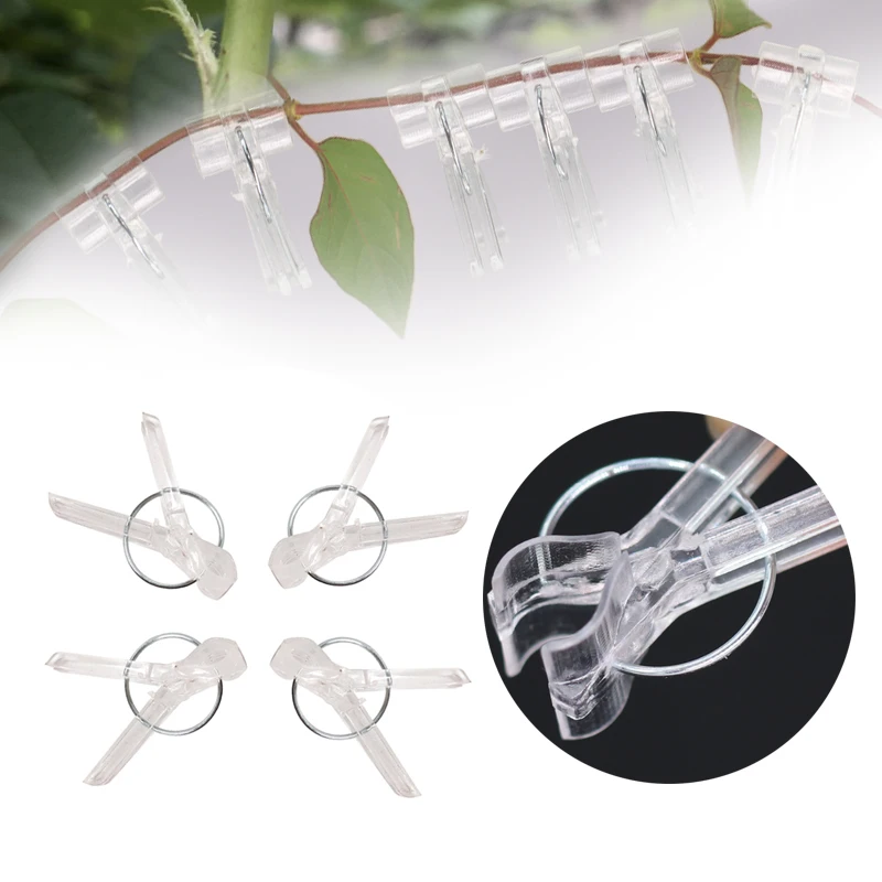 25-100pcs vegetable grafting clip garden plant support clip transparent plastic joint for horticultural vegetables flowers shrub