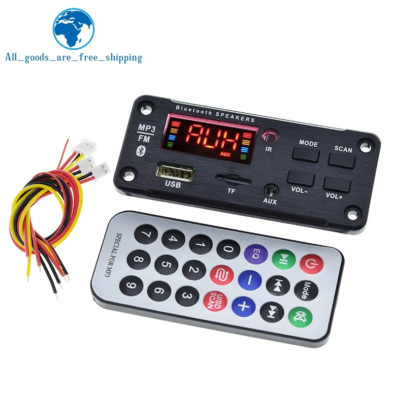 TZT MP3 Decoder Board Color Screen Bluetooth V5.0 Car MP3 Player USB Recording Module FM AUX Radio For Speaker