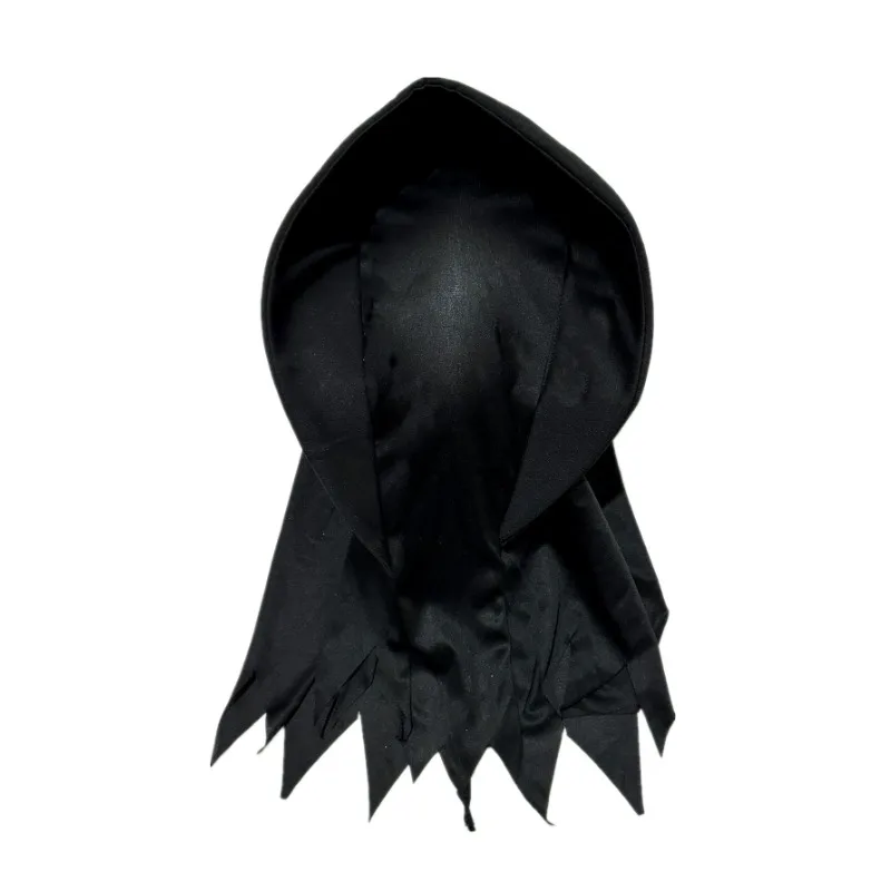 Halloween Grim Reaper Horror Costume Black Hooded Spooky Ghost Robe Dress Up Costume Adult Cosplay Mask Scythe Prop Party