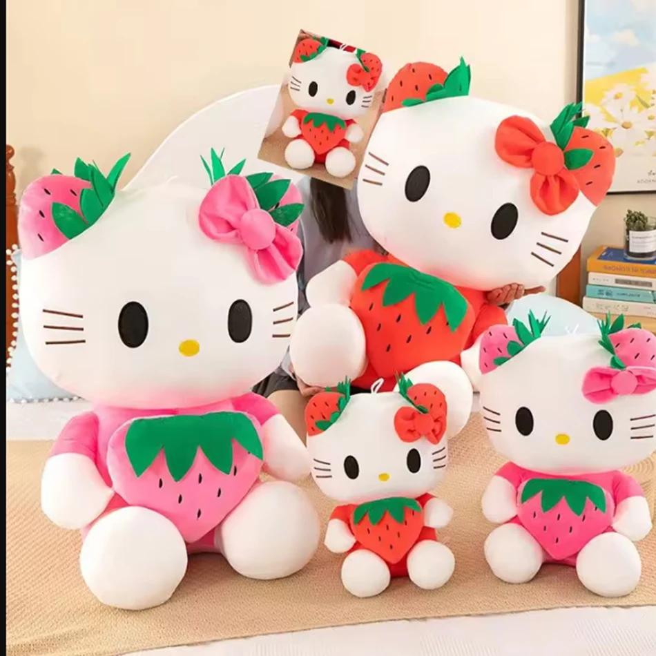 Olá Kitty Sanrio pelúcia brinquedo boneca kawaii macio, sofá almofada travesseiro decoração, presente aniversário criança