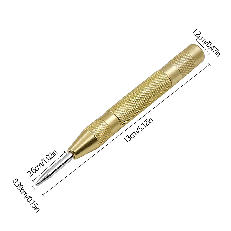 Automatic Center Punch Woodworker Metal Firing Pin Puncher Steel Drilling Holes Window Breaker Spring Loaded Dent Mark Hand Tool