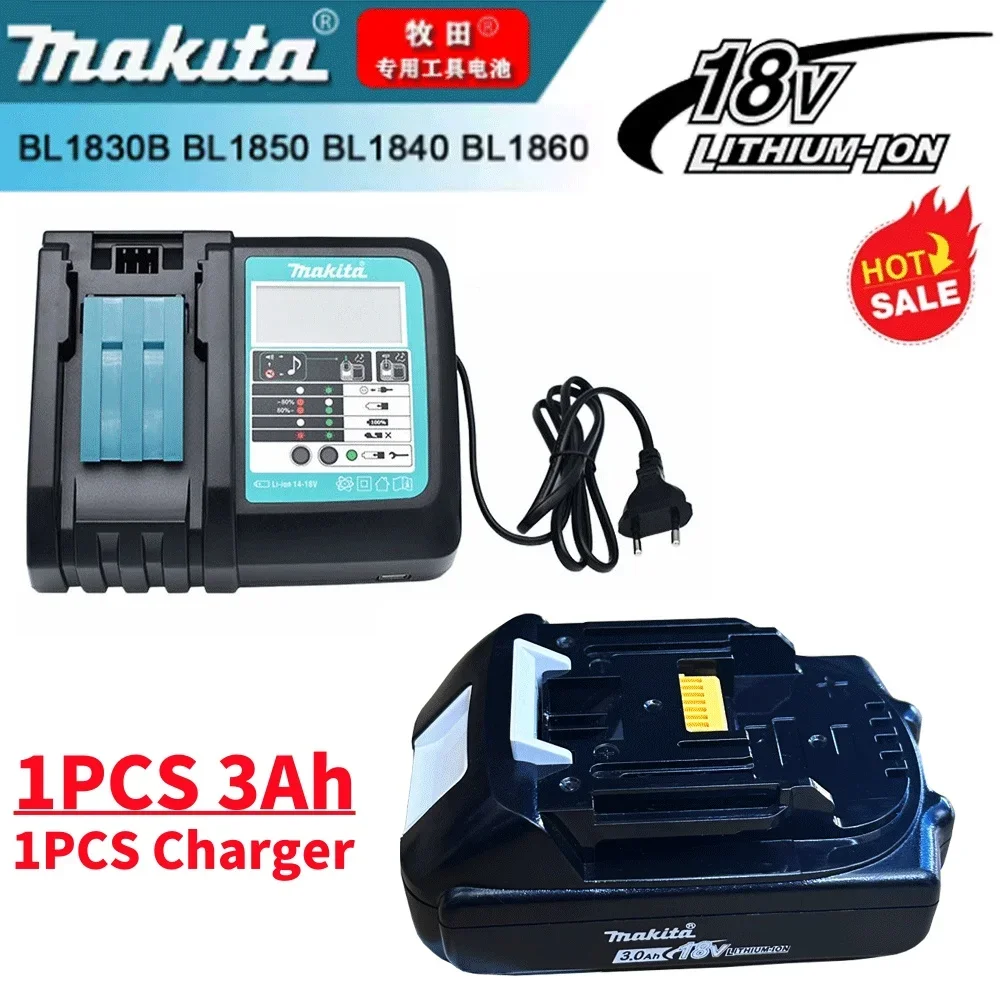 

Lithium-ion 3000mAh Makita 18V 3AH Battery Rechargeable Li-ion Batteries Charger for BL1860B BL1850 BL1830 BL1815 LXT400