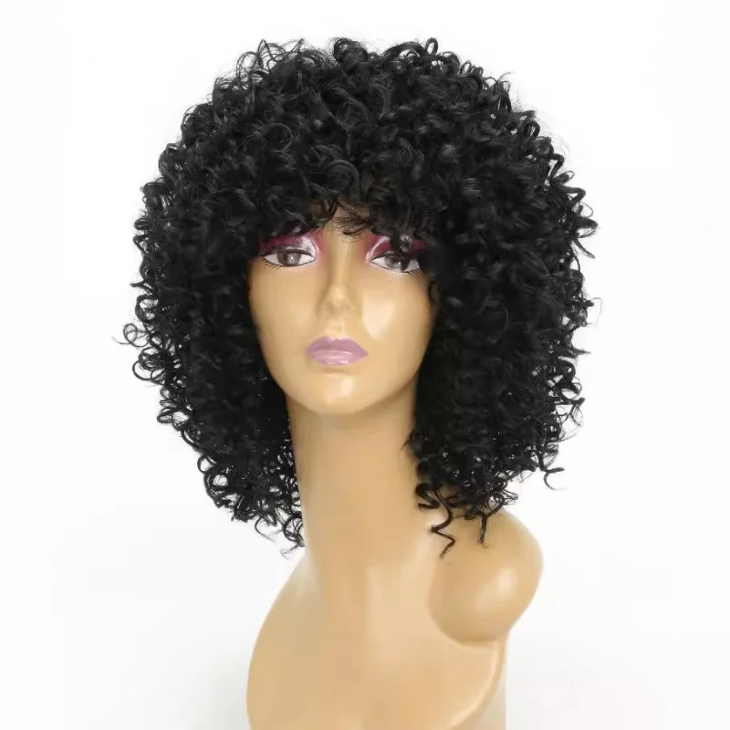 Wig headpiece African small curls black women's high-temperature synthetic fiber ws642m European and American style short curly