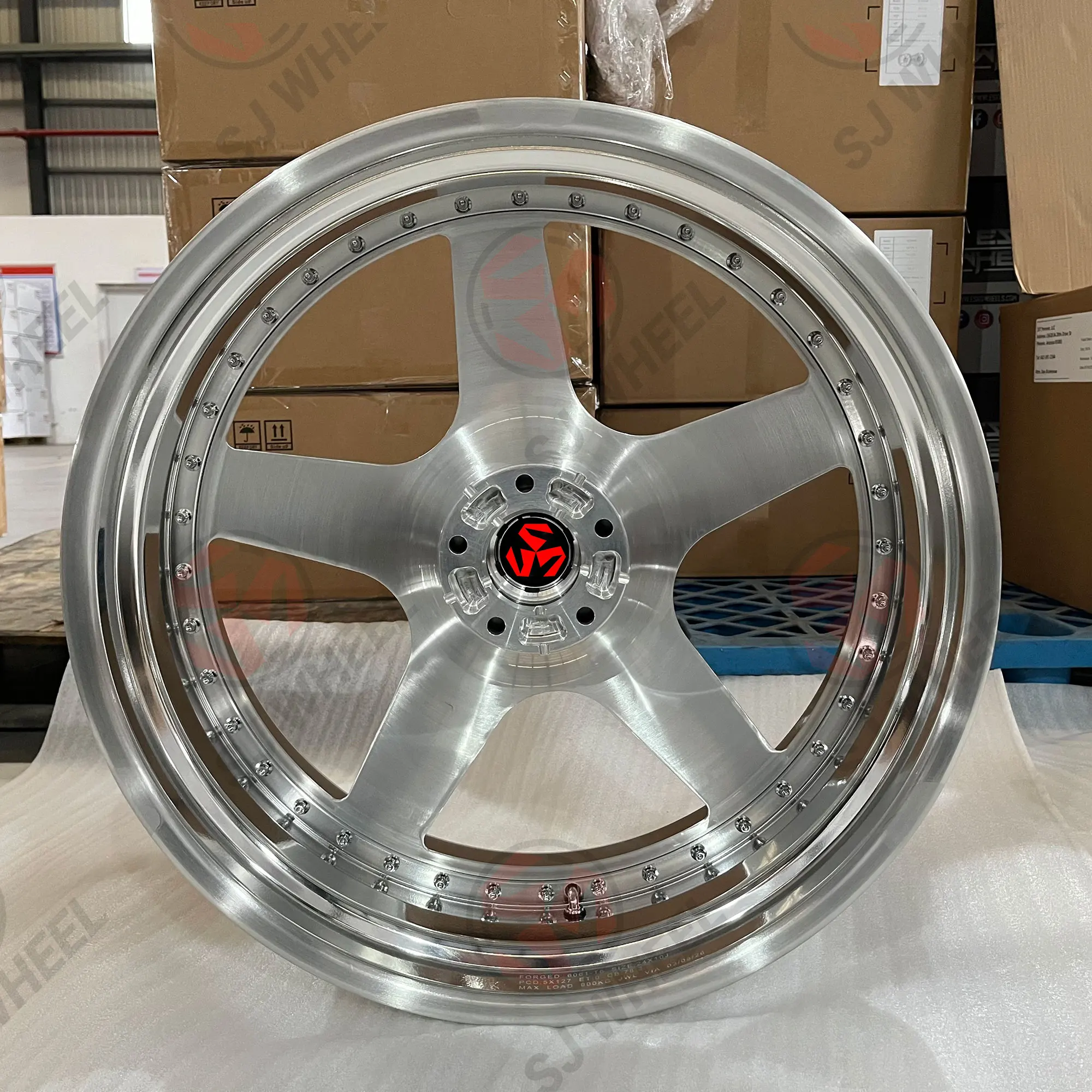 SJ Rims Custom 20 22 23 24 26 28 30 Inch Forged Wheels 5x127 Chrome Polish Brushed 5 Star Rims for  911 718
