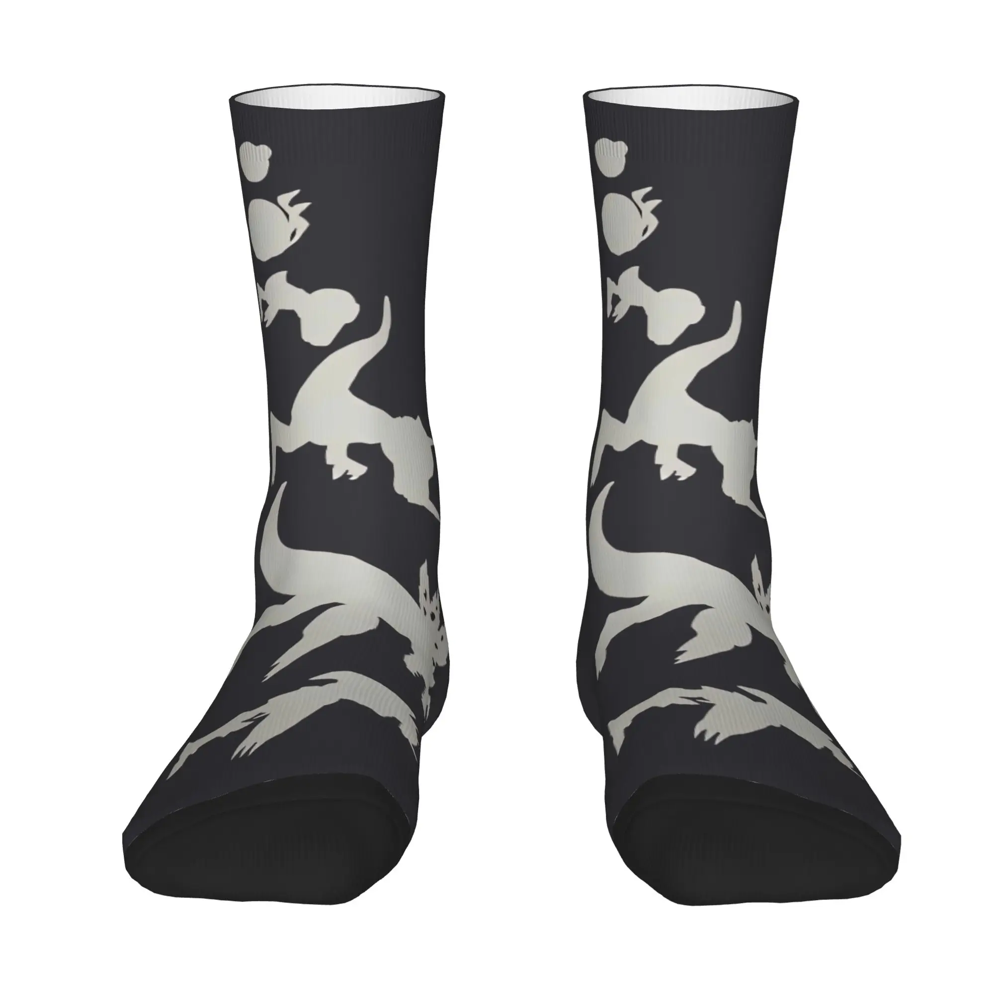 Funny Sock BANDAI Digimon Agumon Evolution shadow Vintage Quality Pattern Printed Men Socks Casual Men's Socks