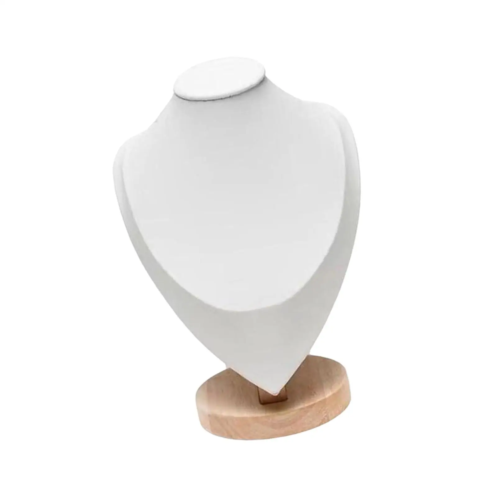 Freestanding Necklace Display Bust Jewelry Holder with Wood Base Elegant Pendant Chain Stand Holder for store Showroom Shelves