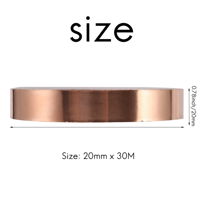 Copper Tape Against Snails Copper Tape One-Sided Conductive Self-Adhesive EMI Shielding Tape Use For Gardens