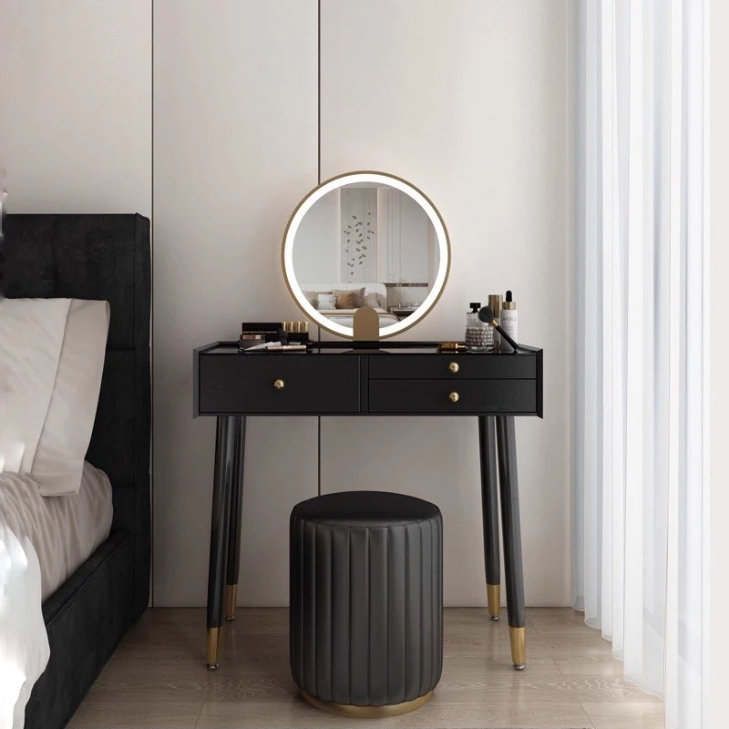Modern Trendy Vanity Table Elegant Minimalist Ornate Compact Vanity Table Aesthetic With Storage Meuble De Chambre Furniture
