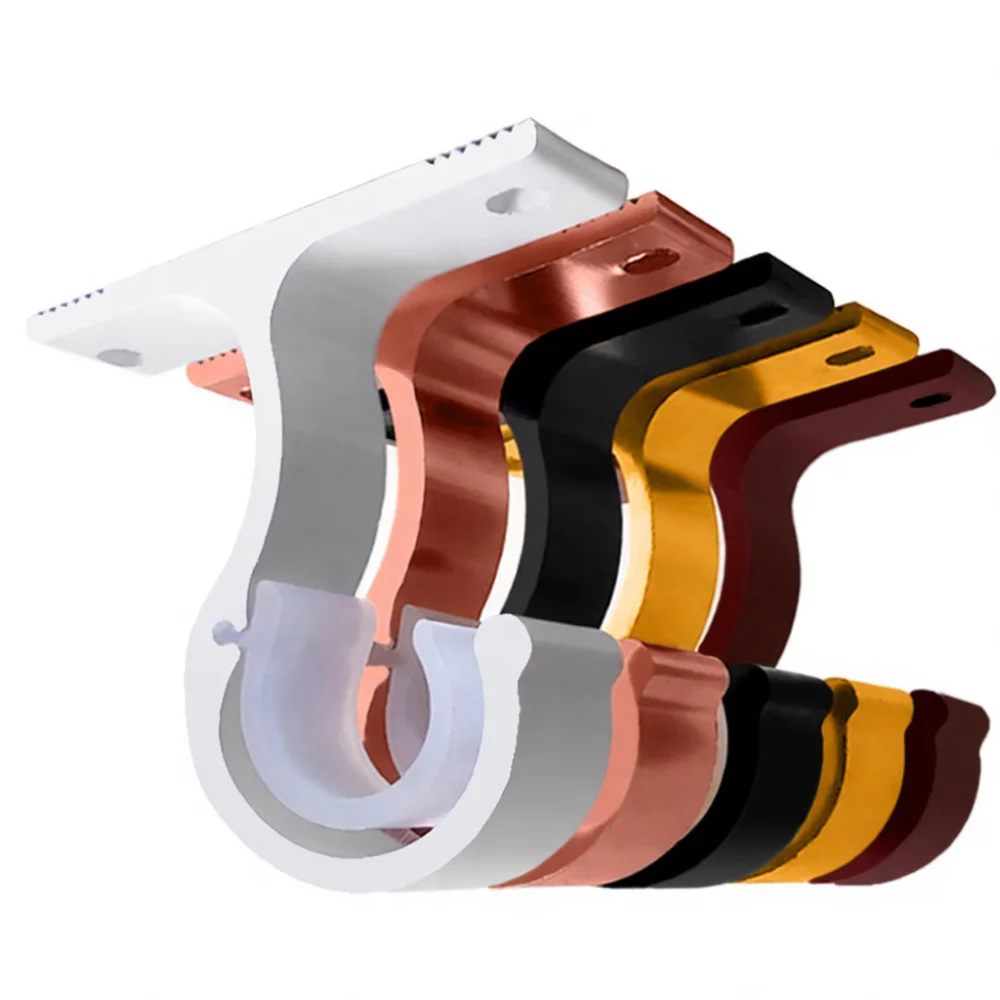 Modern Thickened Aluminum Curtain Pole Bracket Ceiling Or Side Mounted Support Holder For 25mm 28mm Rods Window Hardware