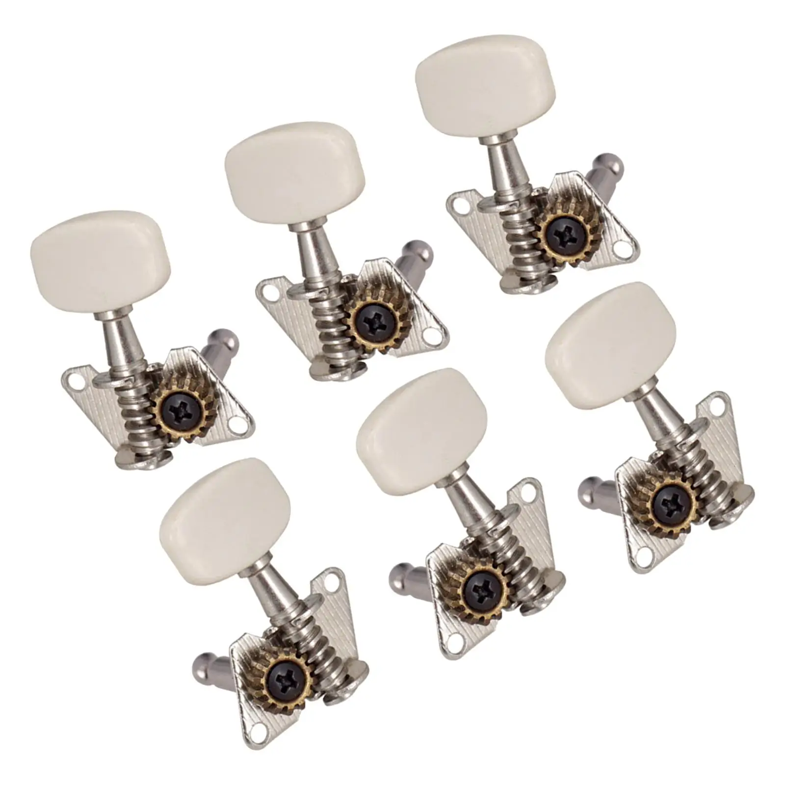 6x Machine Heads Metal String Tuners for Guitars Repair Part Replacement Fitments