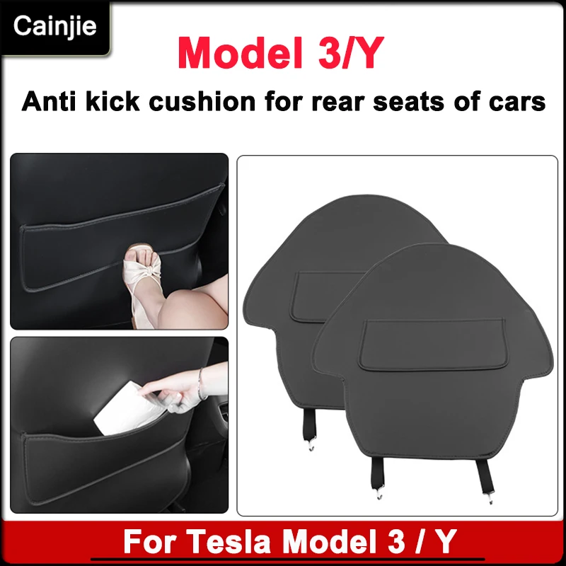 For Tesla Model 3 Y Seat Back Anti Kick Pad All Child Anti Dirty Leather Protective Pad Car Interior Modification Accessories