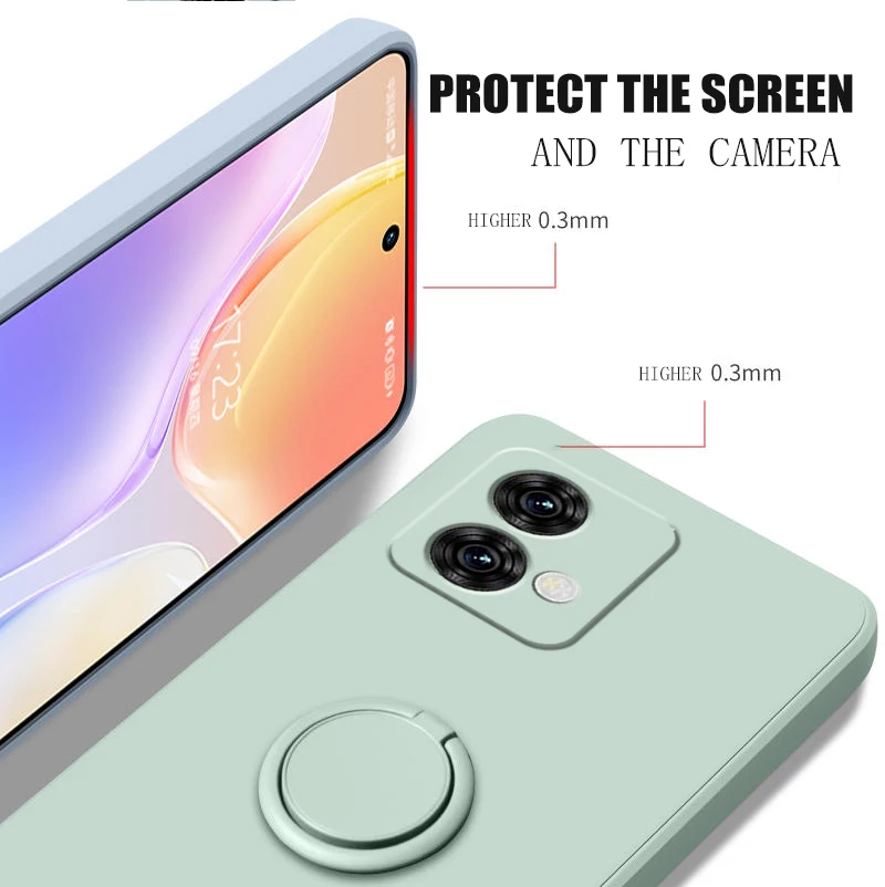 ل حافة 40 نيو موتورولا يغطي السائل حلقة سيليكون حامل لينة الهاتف الجلد موتو حافة 40 Neo قضية الهاتف المحمول للصدمات Fundas #5