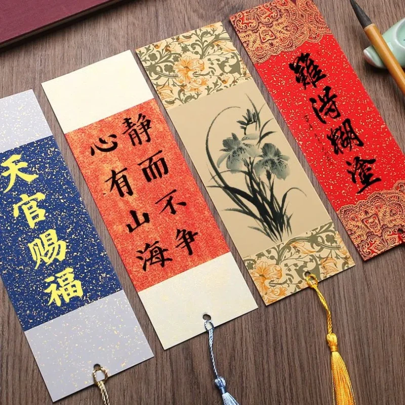 Xuan Bookmark kertas gaya Cina sikat antik kaligrafi Cina Bookmark melukis klasik kreatif buatan tangan DIY Bookmark