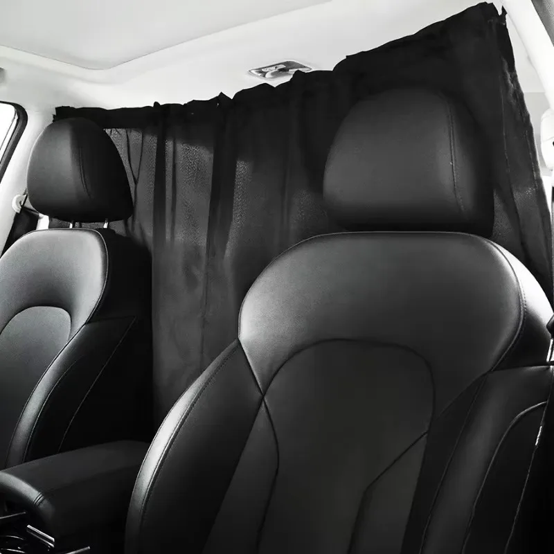 Car Privacy Curtains Universal Divider Curtain Between Rear Seat Auto Blackout Sun Shades Side Window Covers