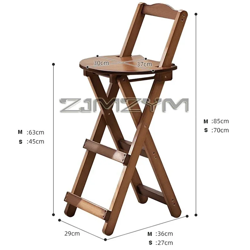 Bar Chair Portable High Bamboo Foldable Counter Stool Space Saving With Backrest Sgabello Cucina Kitchen Furniture Bar Stools - Image 6