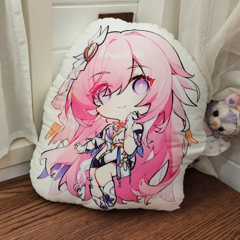 Game Anime Honkai Impact 3 Elysia Cute Plush Stuffed Cartoon Throw Pillow Back Cushion Cartoon Gifts