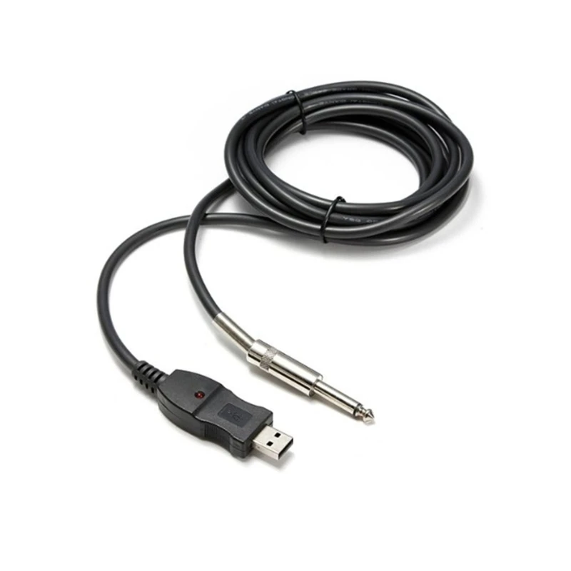 USB Guitar Cable Guitar Bass to USB Link Connection Adapter Stable-Performance