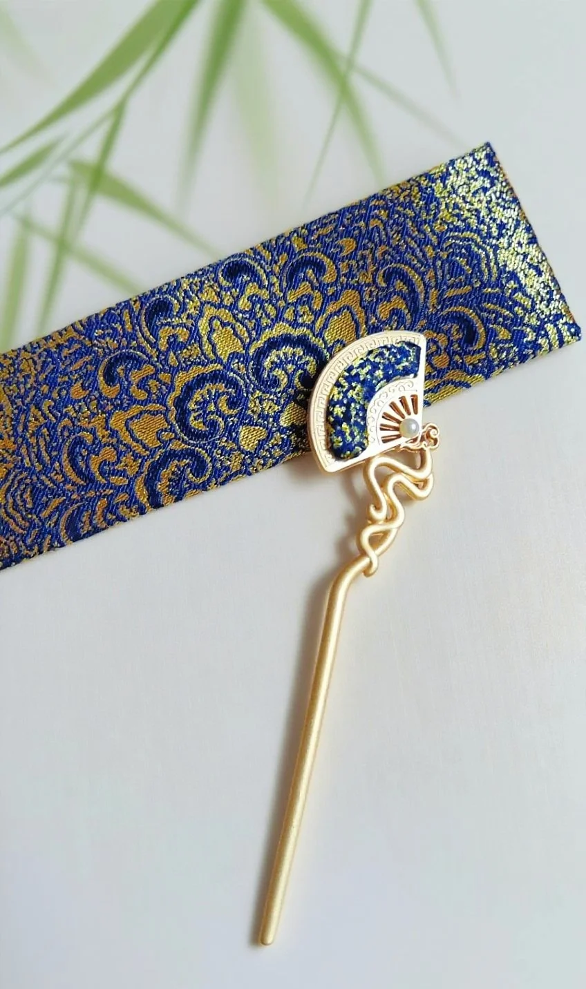 Handmade Song Jin Hair Clip Pendant Accessory Cultural Heritage Silk Ribbon Fashionable Jewelry Hair Accessories