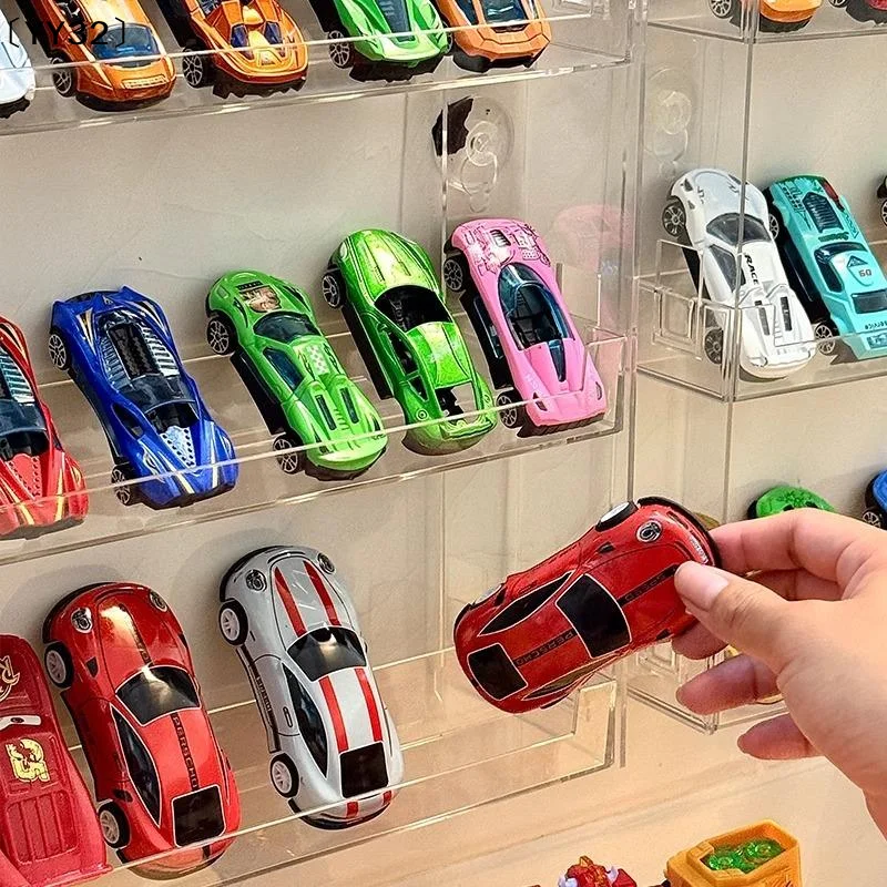 Transparent Car Display Box For Children's Toy Car Model Toy Cabinet Rack Dustproof Car Wall Mounted Storage Rack〔YY32〕