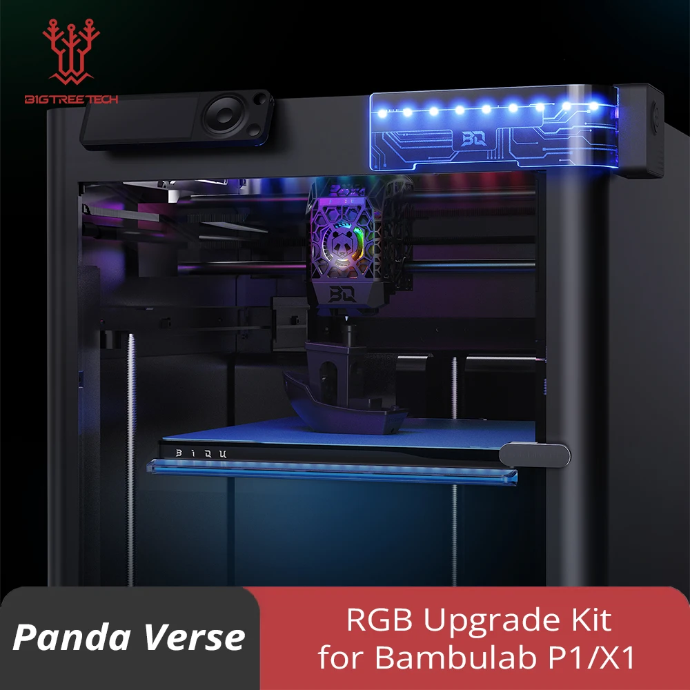 

BIGTREETECH Panda Verse RGB Upgrade Kit for Bambu Lab P1 X1 Series Decoration 3D Printer Status Lighting & Sound Alerts
