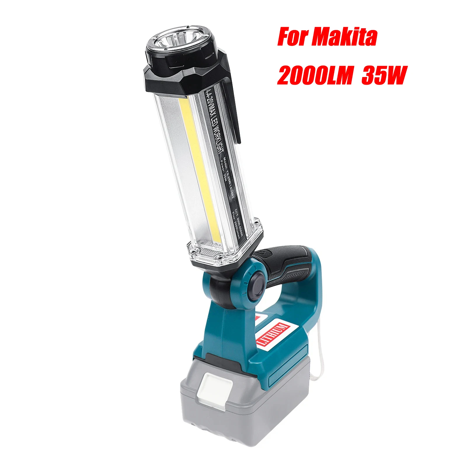 

2000LM 35W LED Work Light Portable Light Horizontal Down Light Outdoor Handheld Flashlight for Makita 18V Li-ion Battery