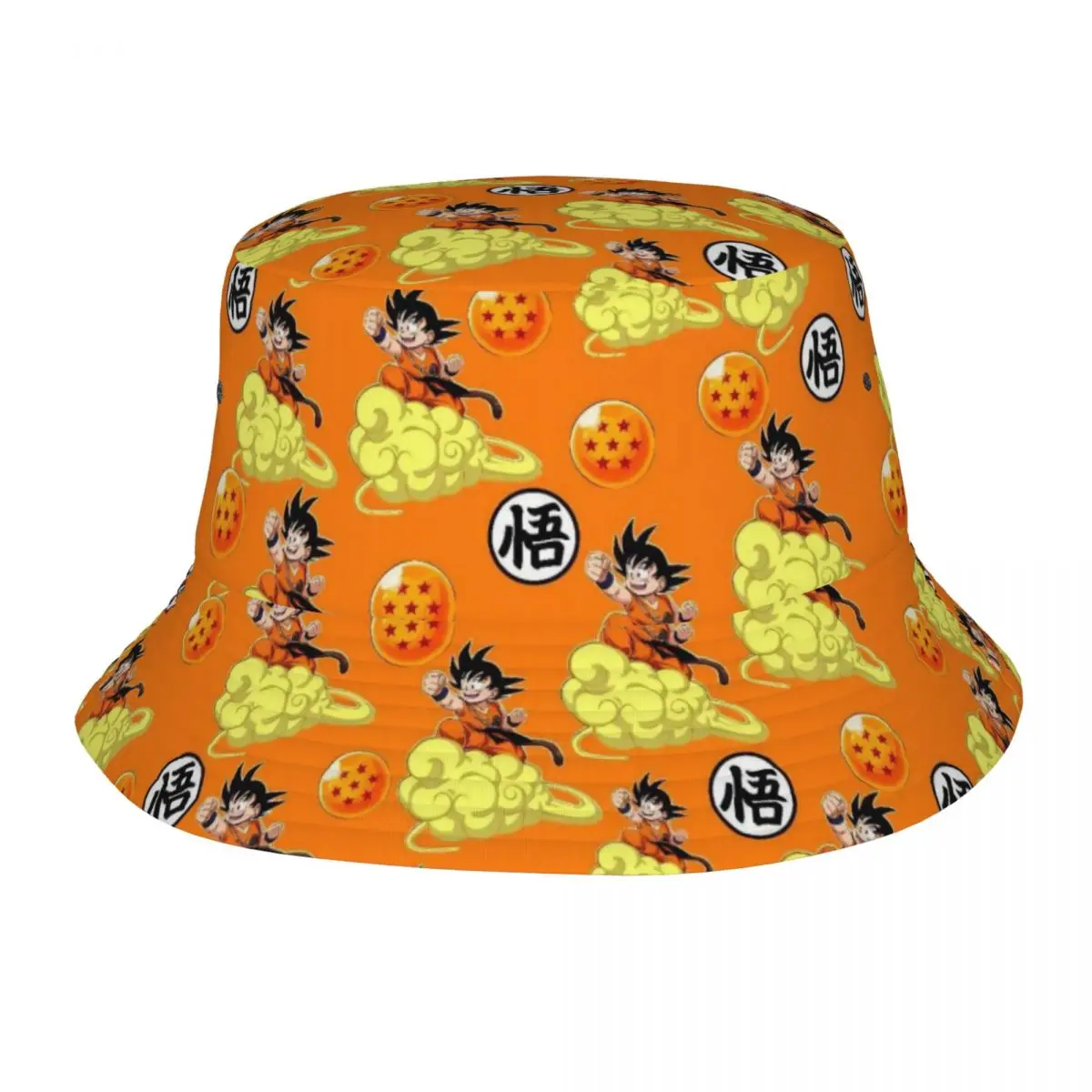 Summer Beach Hatwear Dragon Ball Goku Kanji And Cloud Merch Bucket Hat Women Men Sun Hats Session Hat Fishing Cap Outdoor Sports
