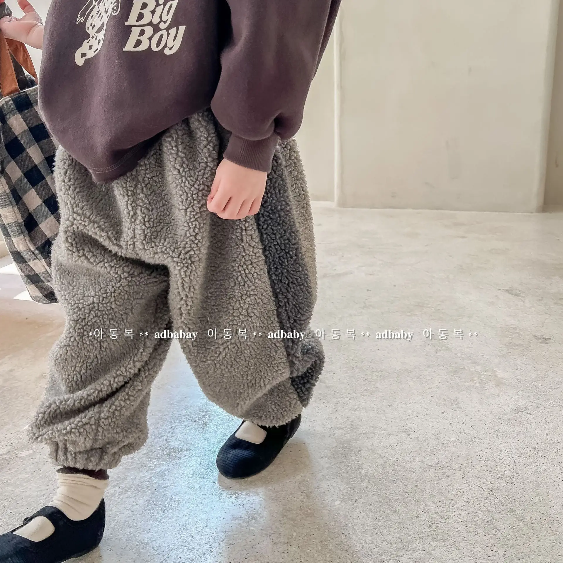 2024 Winter New Children Warm Trousers Baby Loose Lamb Fleece Pants Toddler Girls Casual Pants Solid Baby Boys Harem Pants