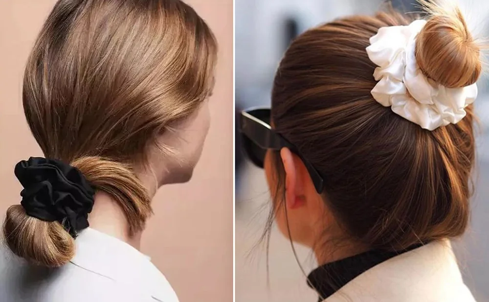 Haargummis aus 100 % Maulbeerseide, elastisches Gummiband, Haargummis, große große Gummiseile, Pferdeschwanzhalter für Frauen und Mädchen, 19 Momme – Detail 3