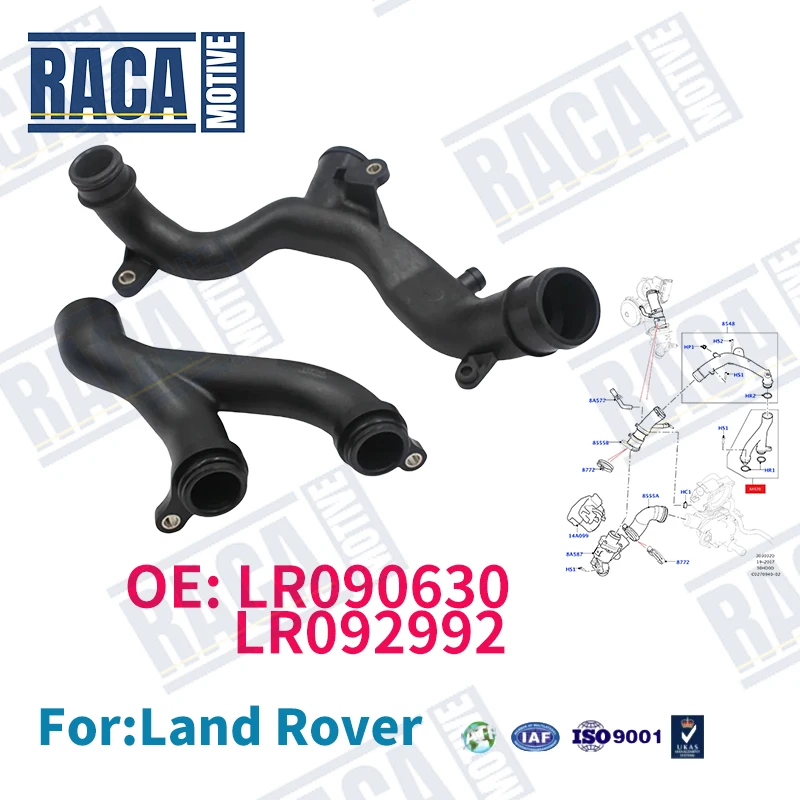 

For Land Rover Discover 4 Range Rover Sport Velar 3.0L V6 5.0 V8 Coolant Pipe LR090630 LR092992