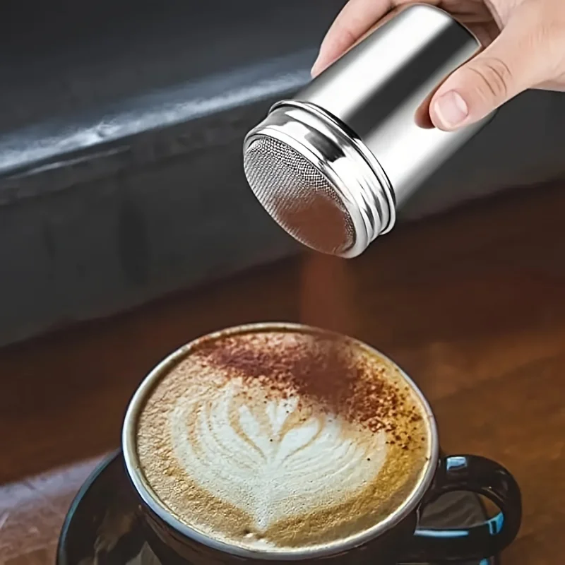 Stainless Steel Powder Sugar Shaker Duster with Lid,Fine Mesh Shaker Powder Cans for Baking Soda Cocoa Cornstarch Coffee Flour