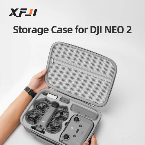 XFJI Estuche de transporte para DJI Neo 2 Fly More Combo bolso de hombro de almacenamiento de cuero PU portátil Drone y accesorios de controlador RC-N3