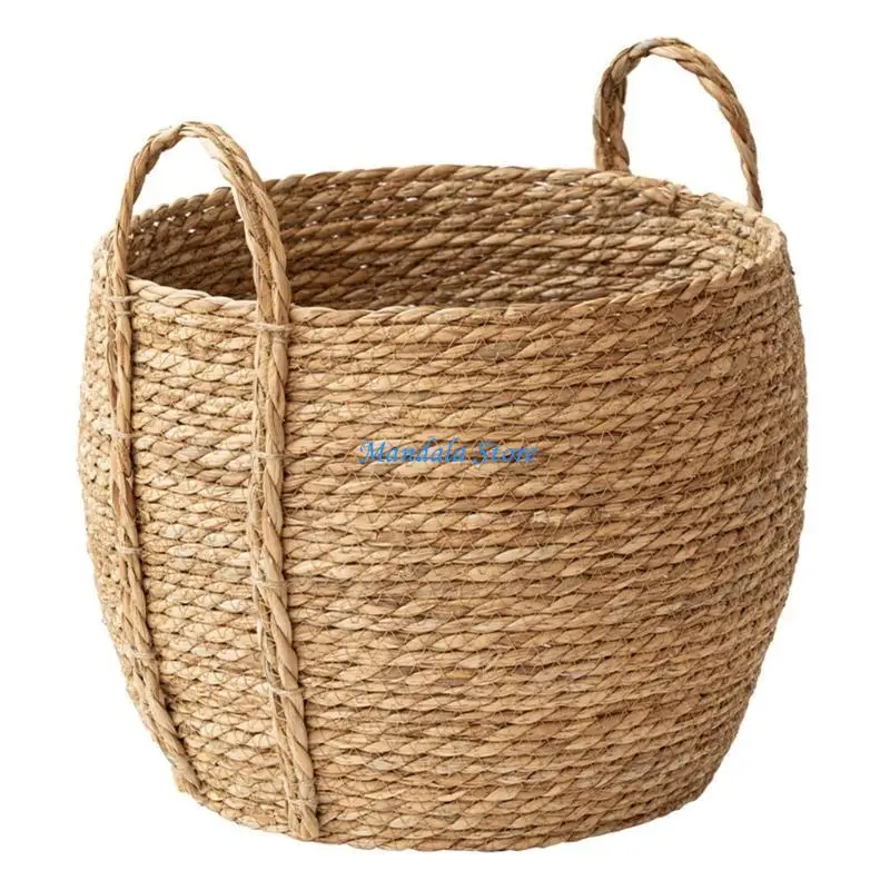 

U2JC Lightweight DurableRattan Grass Woven Floor Vase Pot Flower Basket Rack for Balconies HomesOffice Living Room Decoration