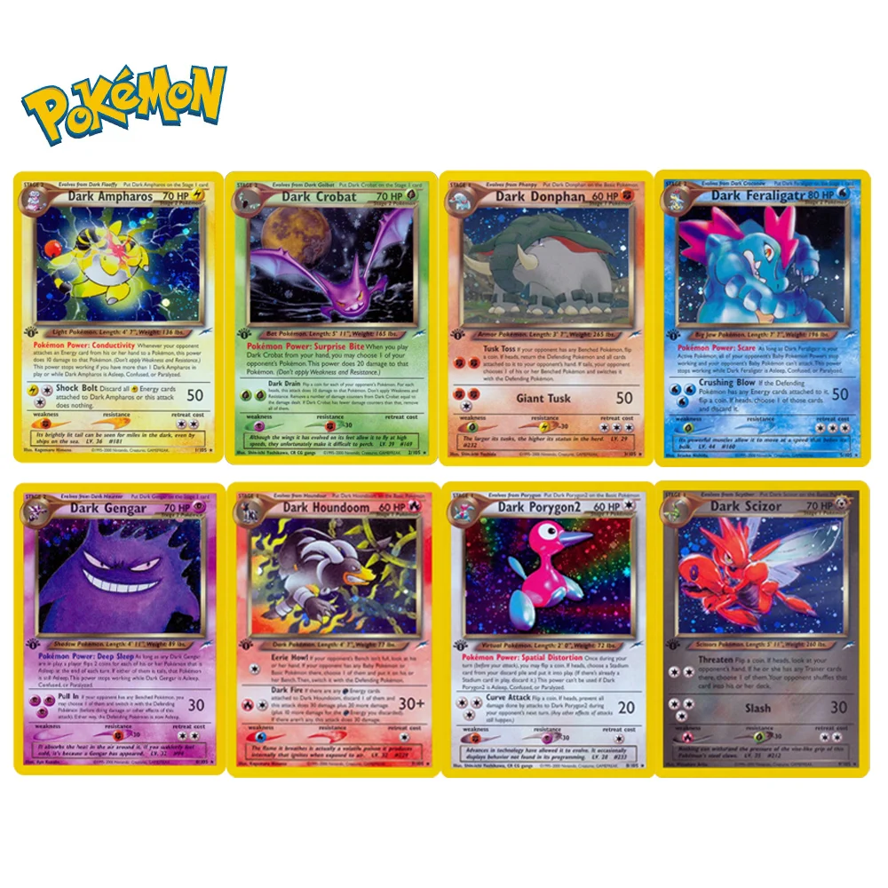 

Вспышка покемона из серии Neo, карточки Dark Ampharos светильник Arcanine Erika's Victreebel PTCG, прокси-карты, детские игрушки