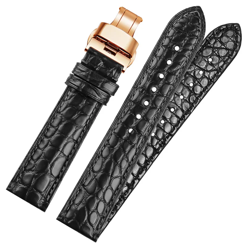 High quality Double sided crocodile leather watch band 18mm 19mm