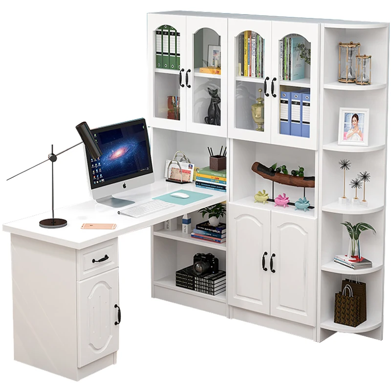 Solid wood desk, bookshelf, integrated table, household