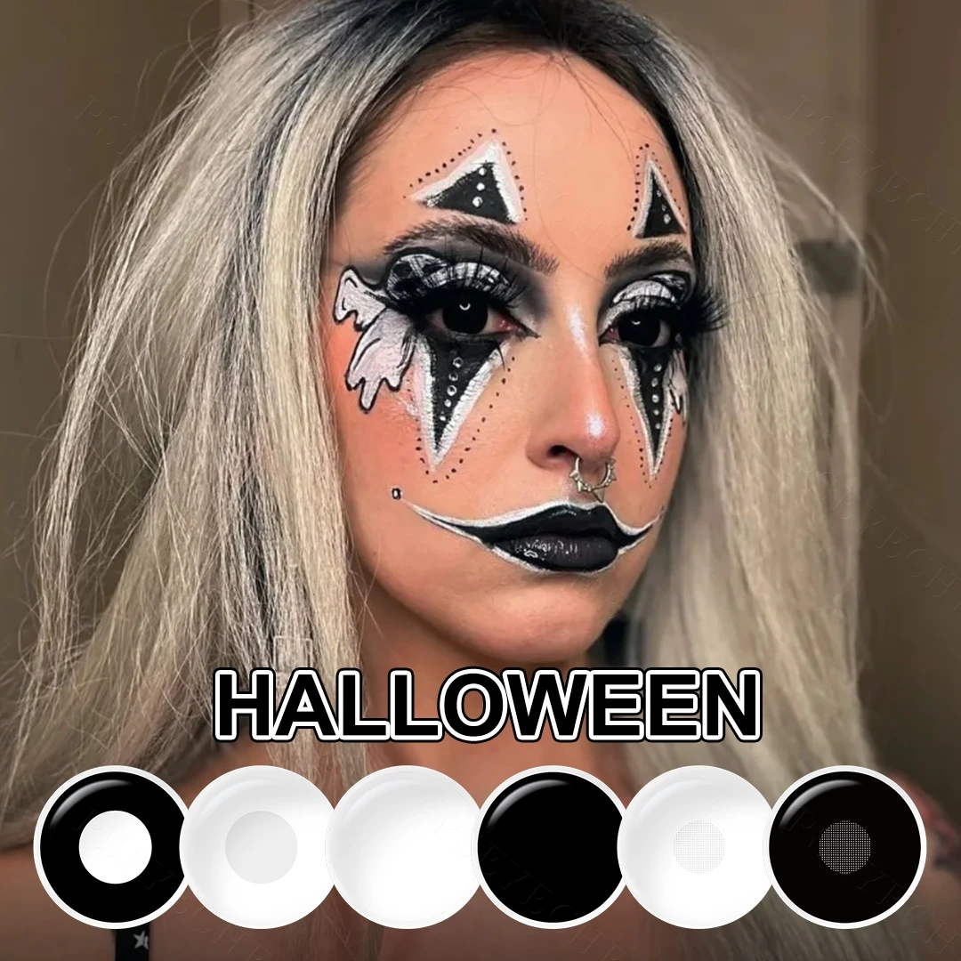 Pseyeche Halloween Kontaktlinsen Cosplay Kontaktlinse Gelb Cosplay Linse Rote Kontaktlinsen 14,0 mm Jährlich