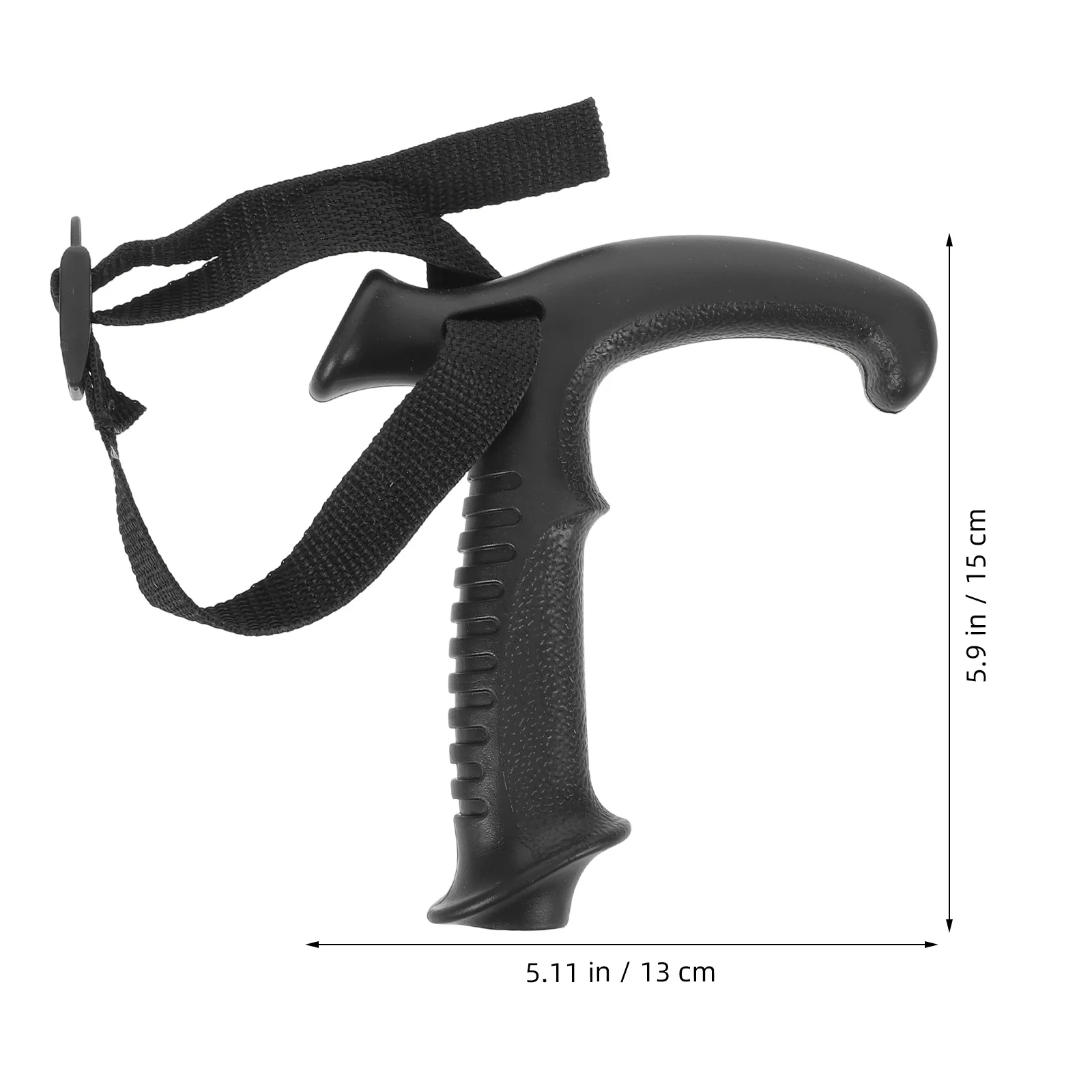 مقبض عمود الرحلات على شكل حرف T من البلاستيك الأسود، حزام معصم بديل، قبضة آمنة، ملحقات مقبض عصا المشي لمسافات طويلة والتسلق #6