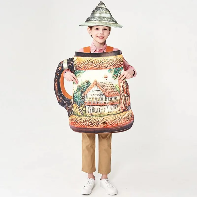 

Children Adult German Oktoberfest Mug Role Play Smock Beer Costume 3d Wine Glass Fancy Set Parent-child Carnival Party Props