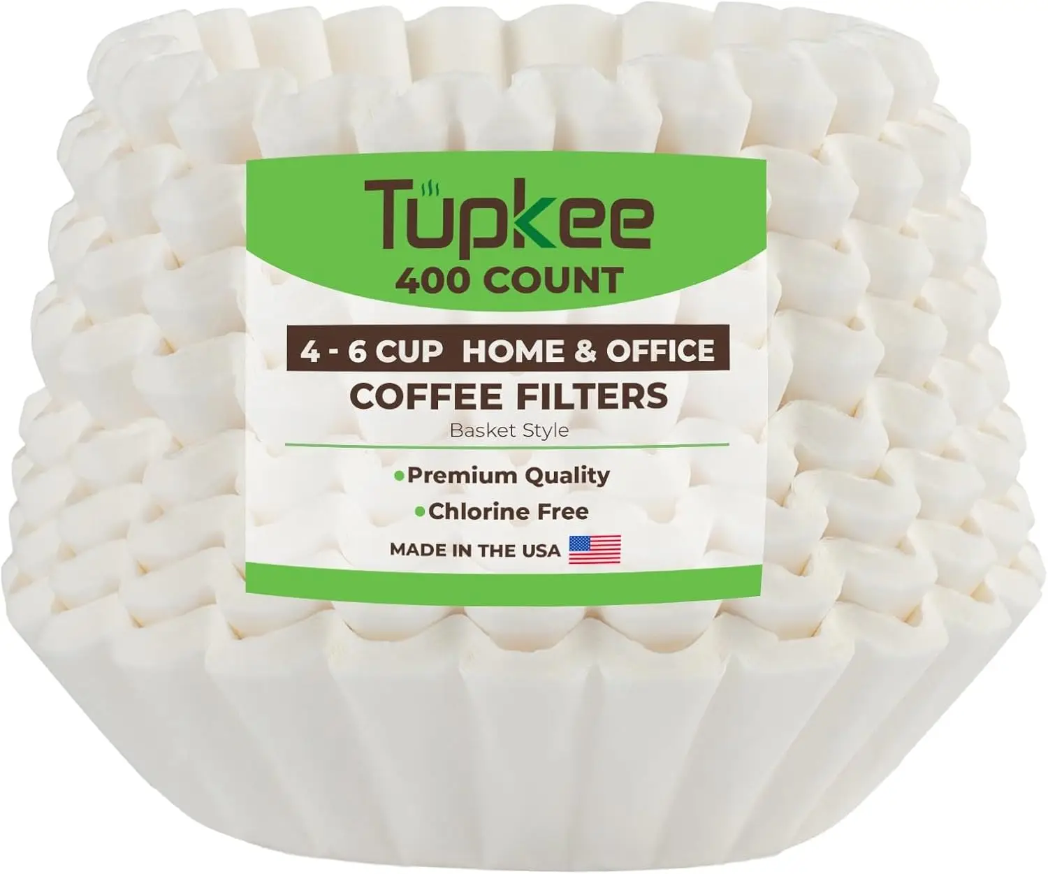 

Junior Basket Coffee Filters for 4-6 Cup Makers - 400 Count White Paper