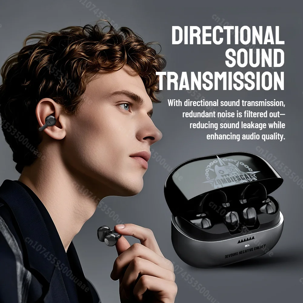 Zombiescat B15 OWS Ear Clip Headphone 360° Immersive Stereo Bluetooth 5.4 Wireless Earphones ENC Clear Call TWS Wireless Earbuds