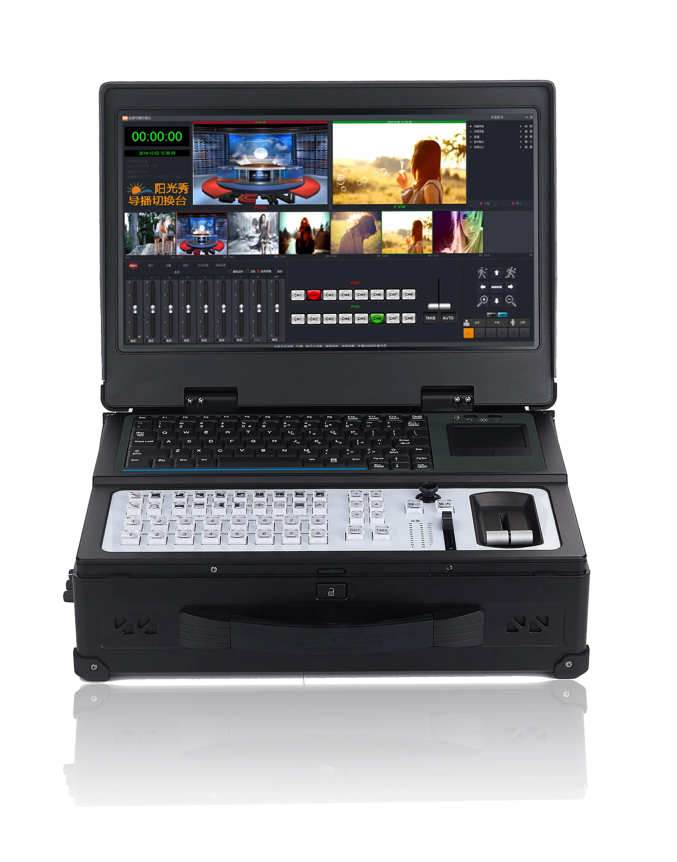 Professional  10 Channels Video Input  live Streaming HD Video SDI Multi Format Digital  Mixer Switcher