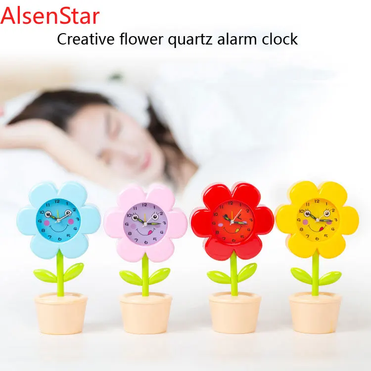 

Creative 3D Flower Alarm Clock Bedroom Bedside Silent Digital Alarm Clock Children Student Gifts Living Room Decoration
