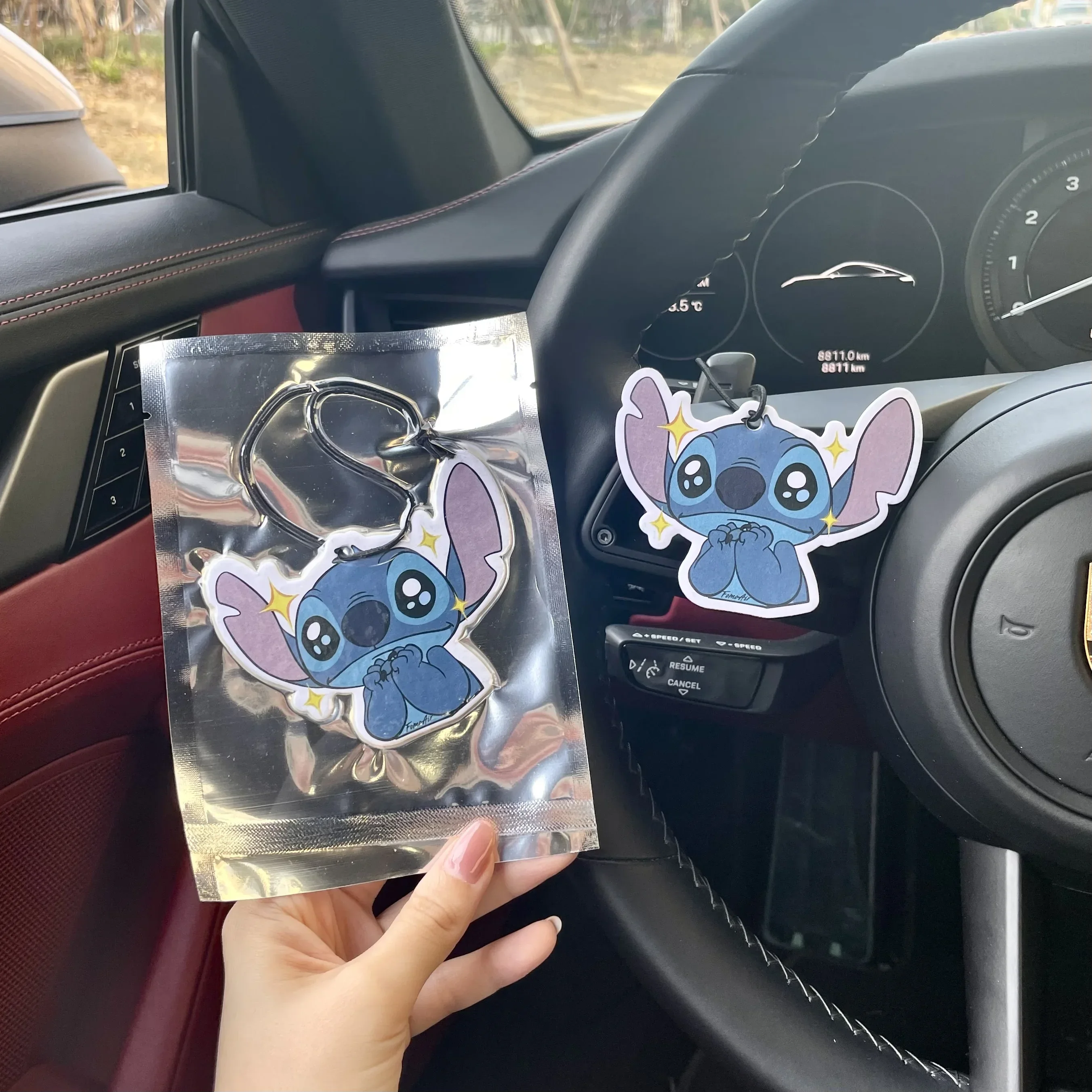 Disney Anime Stitch Cute Look Automobile Air Diffuser Tablets Car Freshener Perfume Cartoon Shape Precise Texture Ornaments Gift